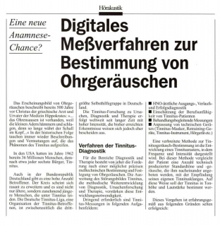Digitales Messverfahren zur Bestimmung von Ohrgeräuschen - Vorschaubild