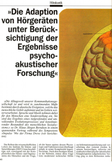 Die Adaption von Hörgeräten unter Berücksichtigung der Ergebnisse psychoakustischer Forschung - Vorschaubild