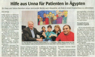 Hilfe aus Unna für Patienten in Ägypten