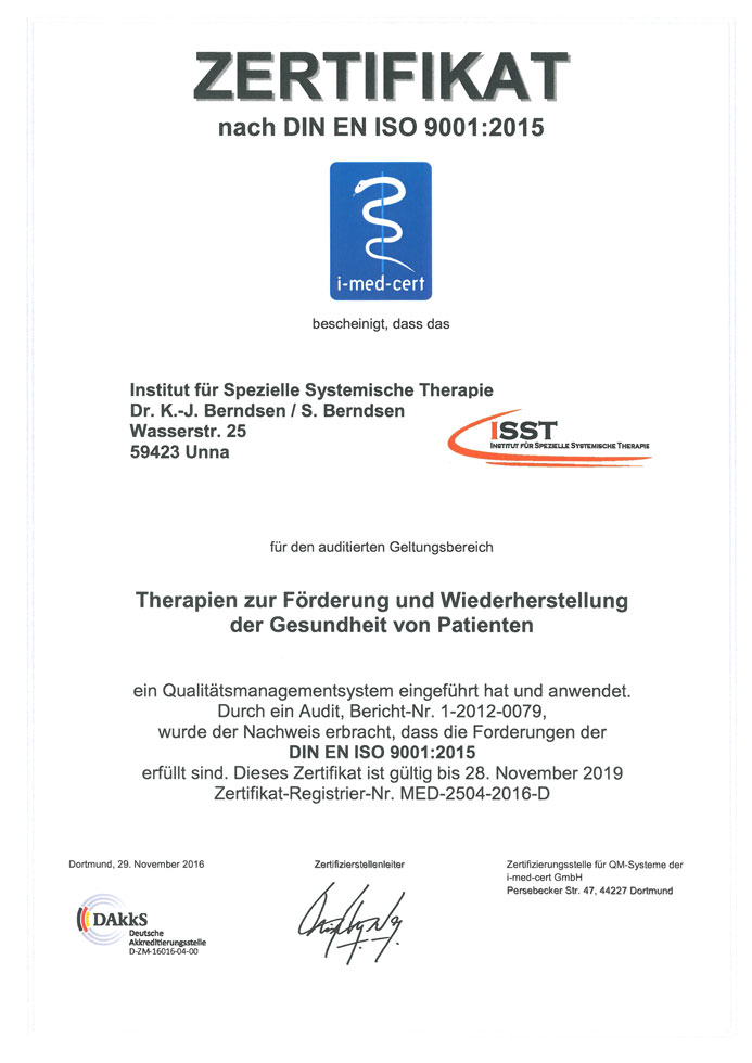 ISO 9001:2015 Zertifikat